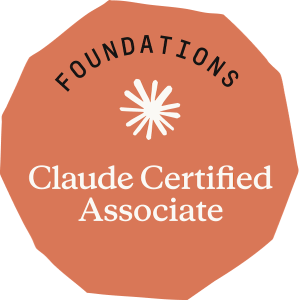 Claude Certified Associate — Foundations badge (Anthropic)
